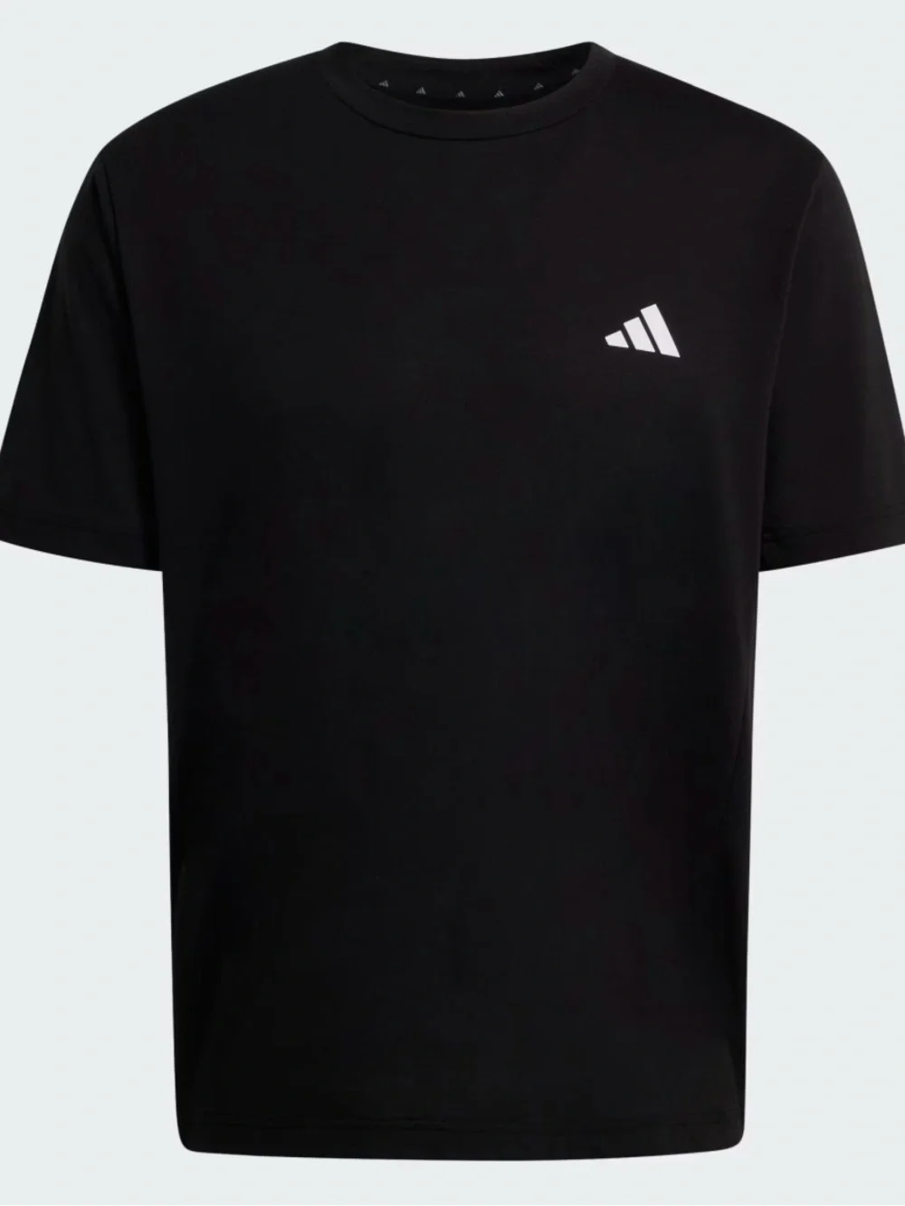 adidas Black Short Sleeve Crew T-Shirt with White Logo